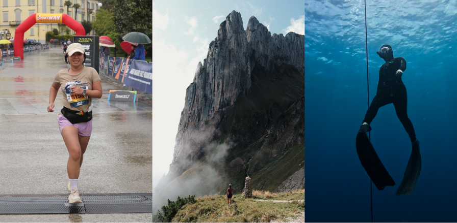 Running, mountain hiking, and freediving